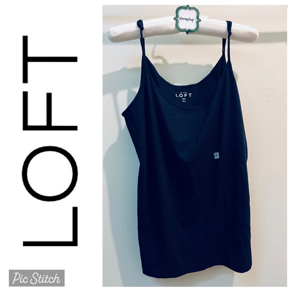 NWOT LOFT Camisole with adjustable straps, Navy Blue, Sz XL
